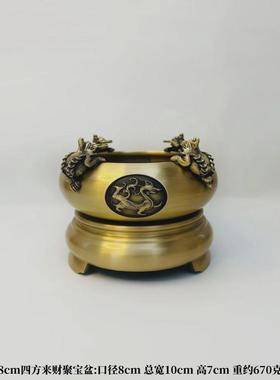 办公四神兽《四方来财》金蟾聚宝盆摆件家居黄铜前台礼品厂家直销