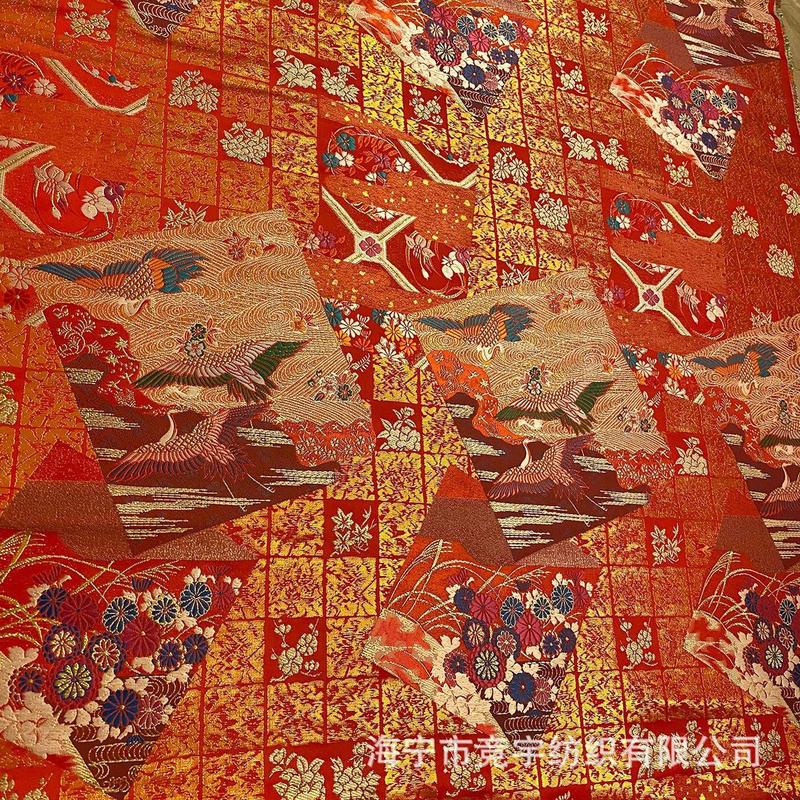 150cm日式和风织锦缎云锦布料新款diy金线