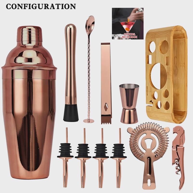 酒吧工具不锈钢调酒器套装调酒杯鸡尾酒12件套装雪克壶调酒全套