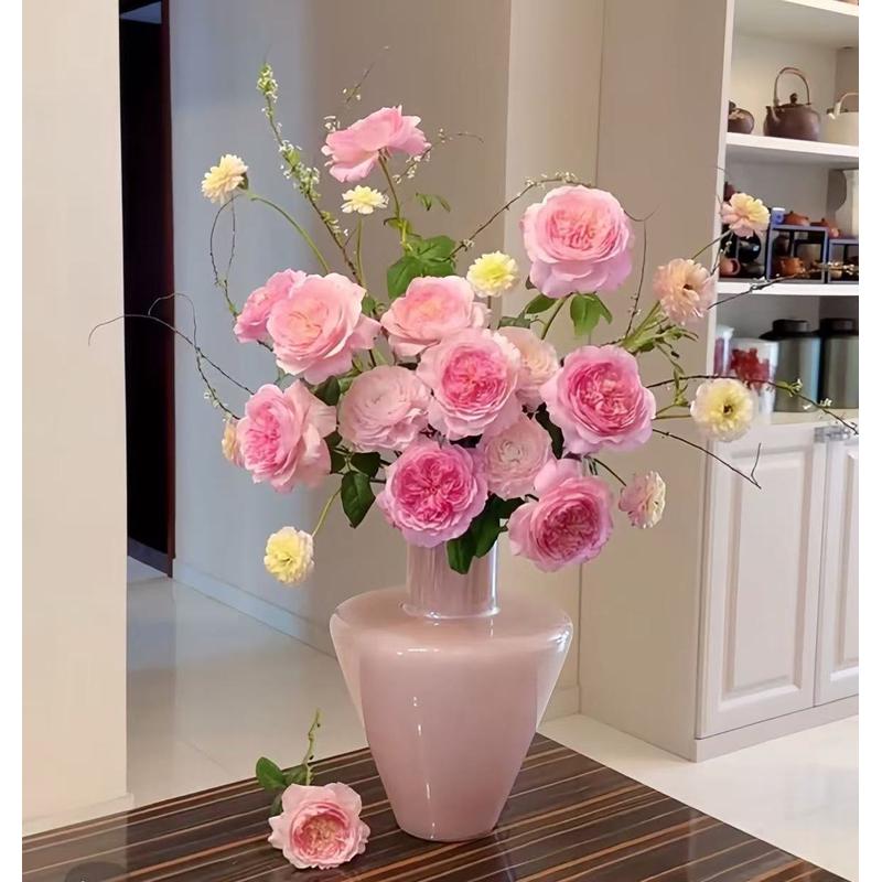 北欧中古花瓶高级感餐厅花瓶摆件客玻璃卧室花瓶插花高级感装饰品