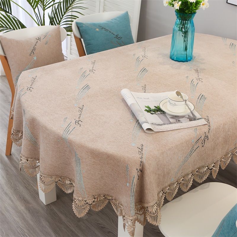 餐桌布布艺现代简约家用椭圆形桌布长方形客厅茶几台布北欧风桌布