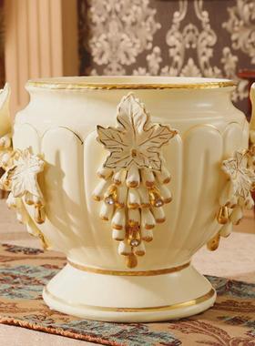 欧式罗马柱子摆件客厅奢华大花瓶陶瓷落地花瓶插花艺装饰花盆