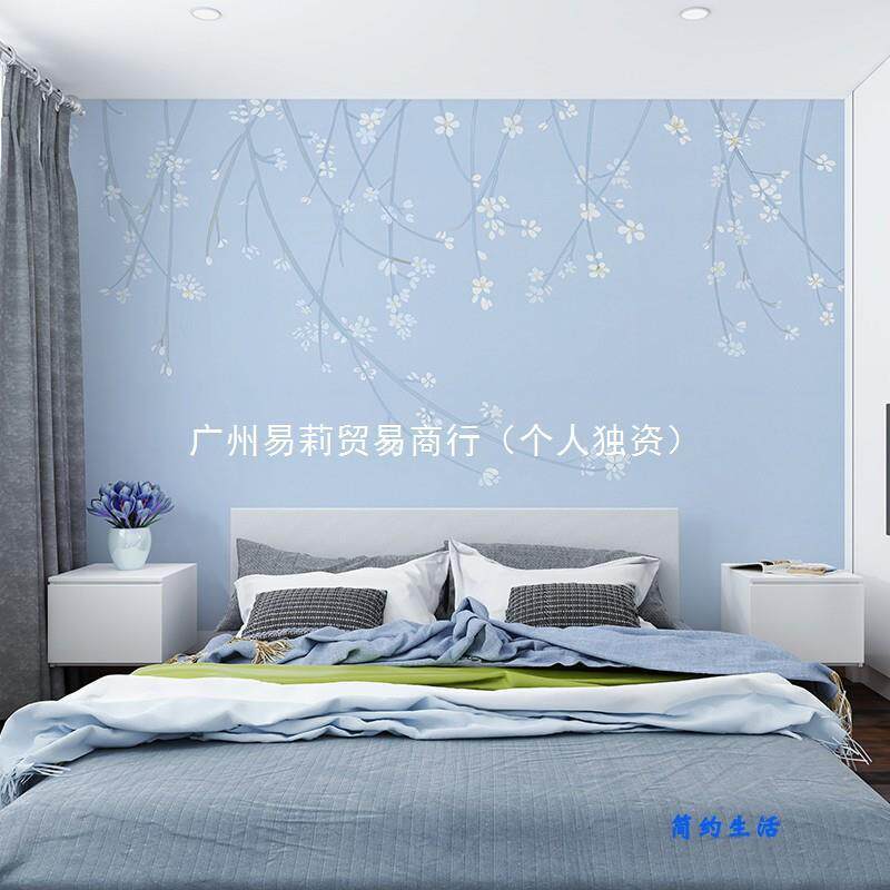 Y譩73d电视背景墙纸现代简约素雅5d电视墙壁纸8d极简花朵客厅卧室