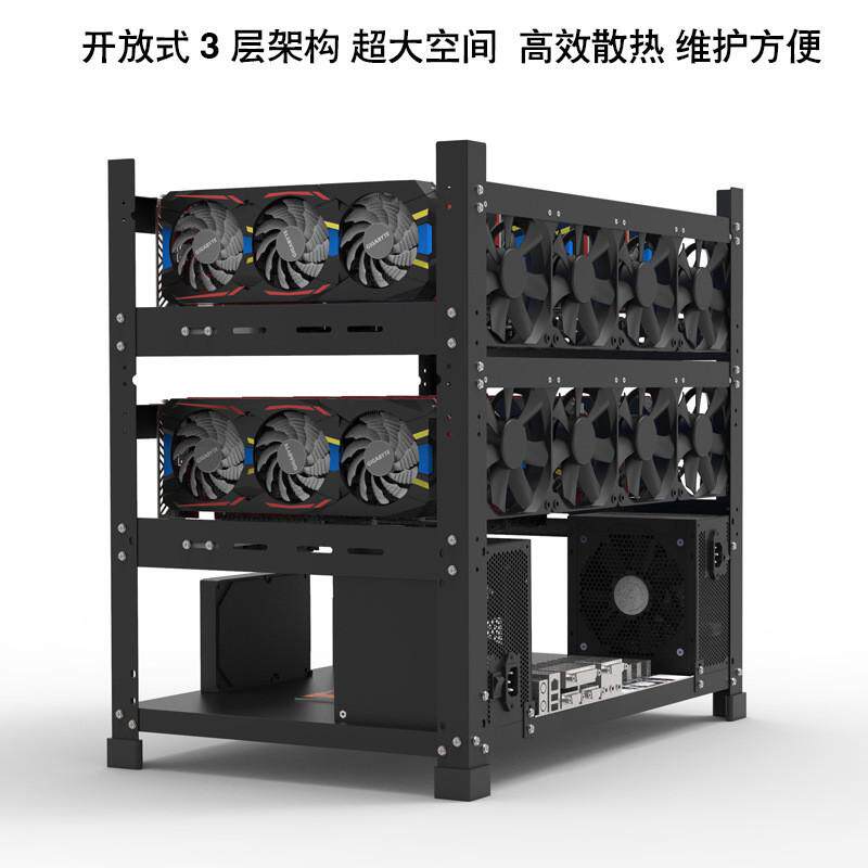 定制开放式机箱显卡6卡8卡12双层双电源gpu机架机箱现货
