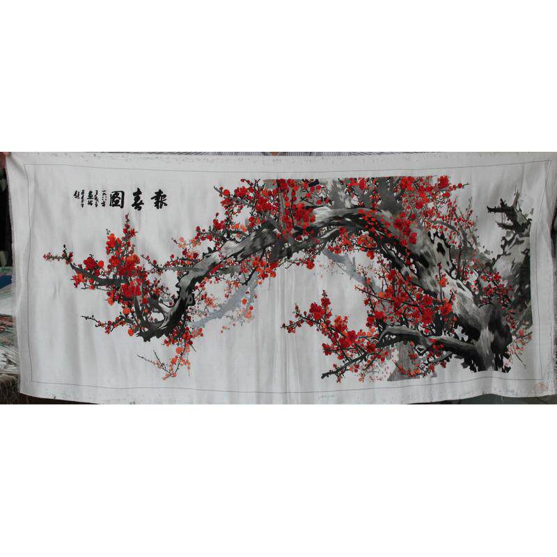 新款苏绣绣片办公室苏州宾馆装饰画客厅手工刺绣挂画荷塘乳鸭图