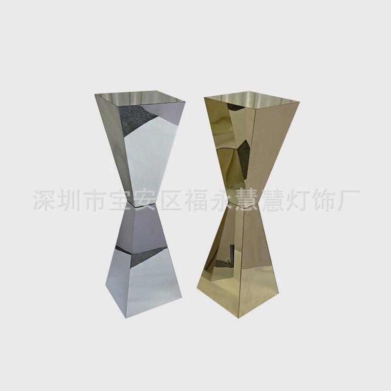 新款北欧现代风不锈钢甜品台花架大型商场婚礼酒店陈列道具摆件