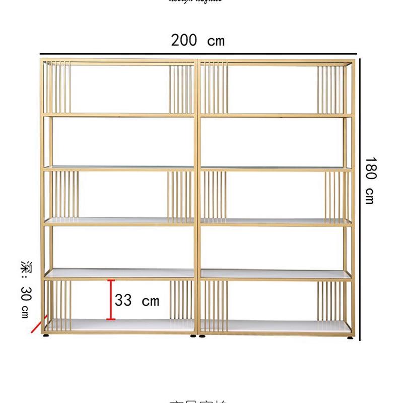 办公室隔断置物架屏风多层北欧客厅收纳展示架子落地轻奢书架金色