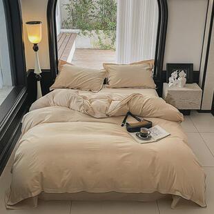 密堤的夏天/nordistyle斯堪纳维亚条纹塔西拷边水洗棉床单四件套