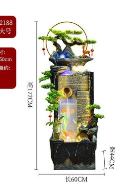 简约流水摆件现代客厅玄关造景欧式水幕墙喷泉鱼缸前台落地装饰品