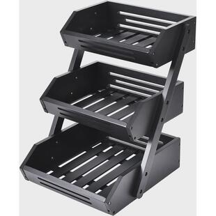 现货竹制多层蔬菜水果收纳篮厨房台面置物架多层桌面收纳储物层架