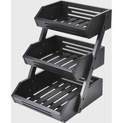 现货竹制多层蔬菜水果收纳篮厨房台面置物架多层桌面收纳储物层架