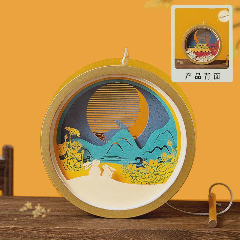 2025企业定制纸雕灯笼文创手工diy材料包发光手提新款团建礼品