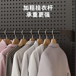 金属衣帽间出租屋简易开放式 洞洞板衣柜家用卧室组装 防尘帘挂衣架