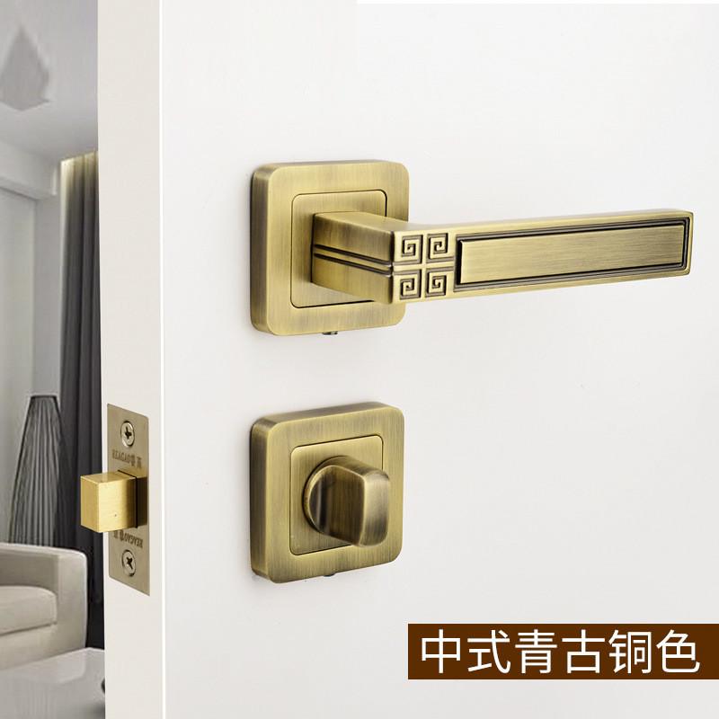 隐形门锁分体式木门锁简约锁锌合金室内门锁卧室卫生间门锁把手