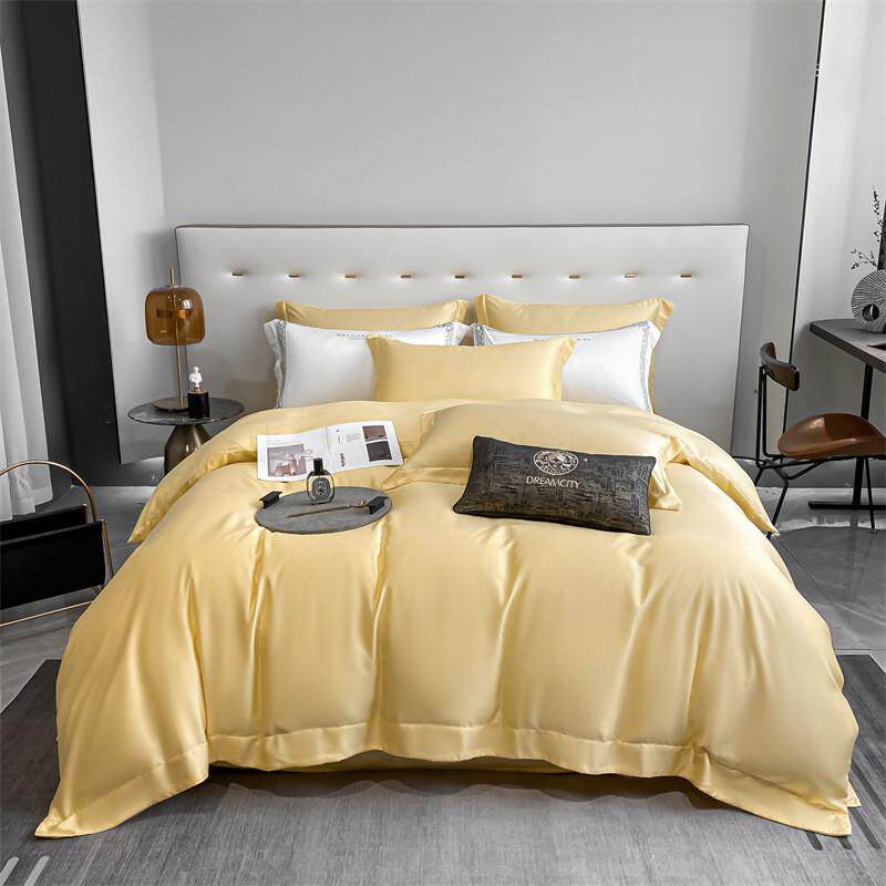 60支天丝四件套批发2022夏季南通被罩床上用品纯色床单家纺被套