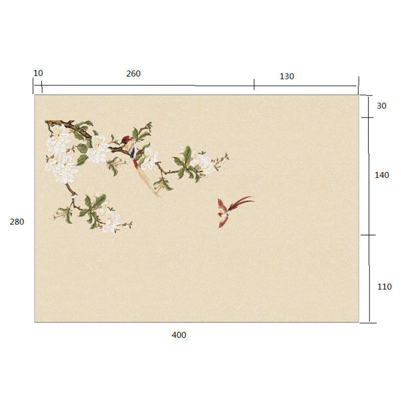 td61独秀刺绣墙布新中式绣独背景壁画玉兰壁布客厅电视墙美式轻奢