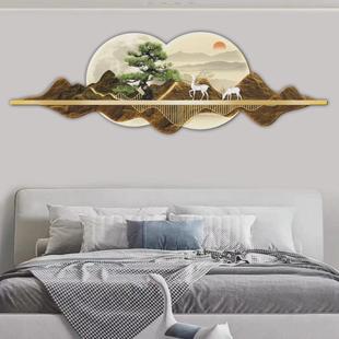 d075雕刻新中式 饰画挂画 迎客松大气沙发背景办公室装