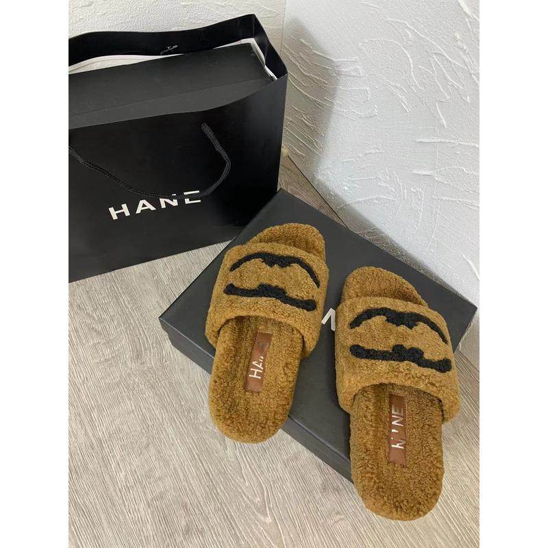 2024秋冬毛毛香风新款拖厚底网红羊羔毛女外穿百搭居家懒人一字拖