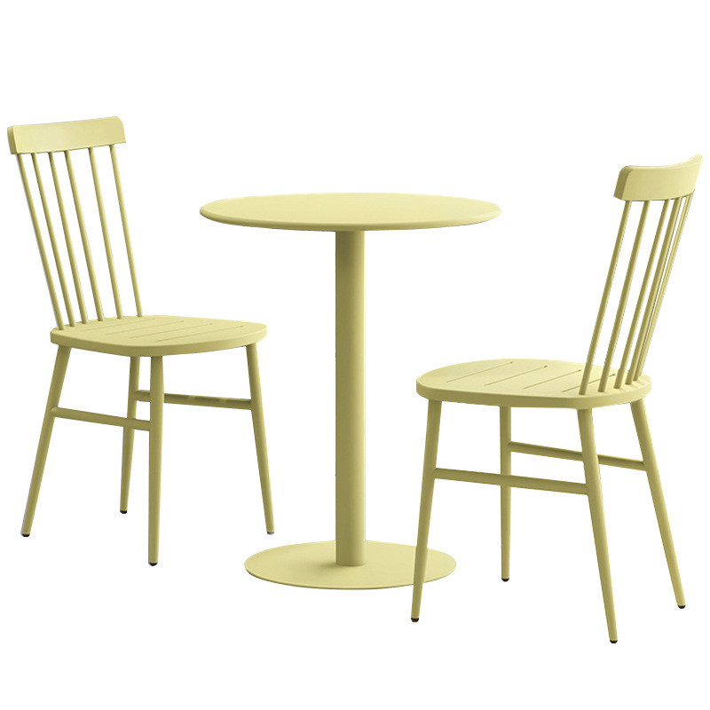 户外铁艺桌椅庭院花园休闲三件套街头咖啡厅奶茶店商业用桌椅套装