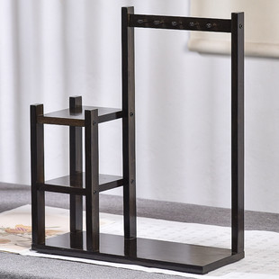 创意简约书法毛笔挂笔架置物架文房四宝学生练字楠竹桌面收纳摆件