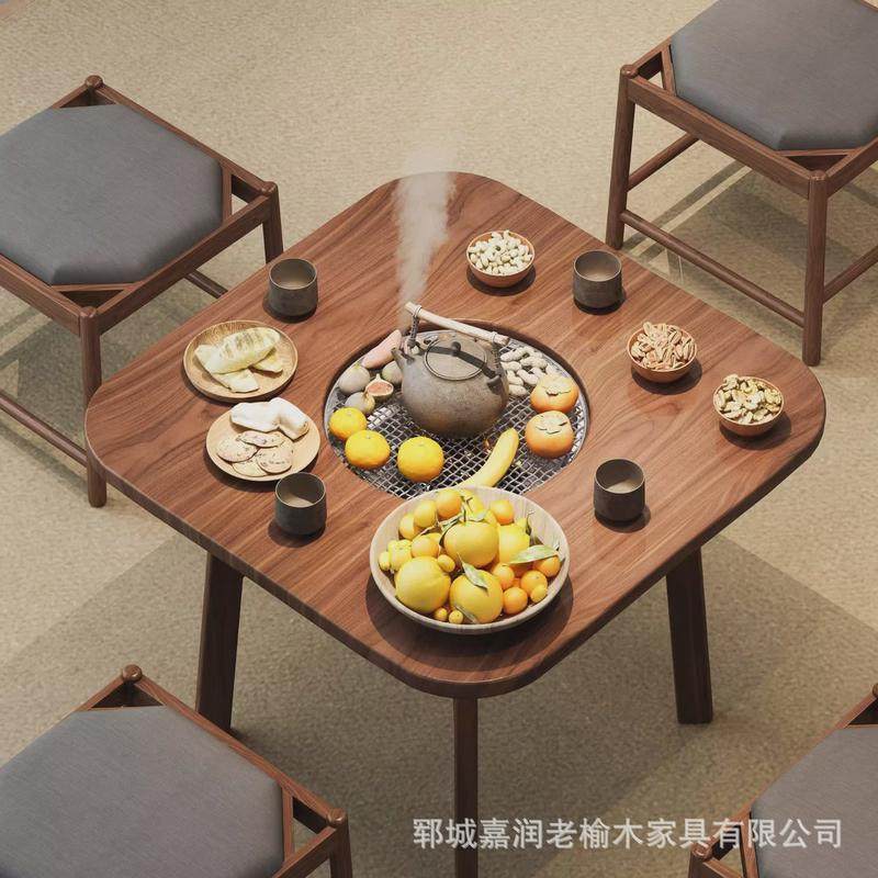 老榆木户外茶桌围炉煮茶桌烤茶桌泡茶桌茶几围炉庭院火锅桌露营桌,住宅家具,茶几,淘宝优惠券,粉丝福利购,淘宝优惠卷