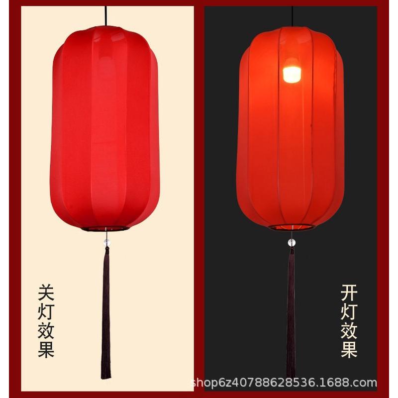 新中式布艺灯笼火锅酒店开业景区装饰中国古风手工绘画冬瓜吊灯笼图片