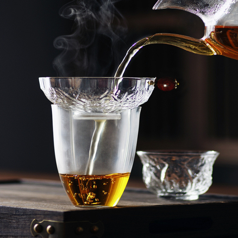 玻璃茶漏特细茶滤器细网纱茶滤公道杯泡茶滤网茶水过滤网茶具配件