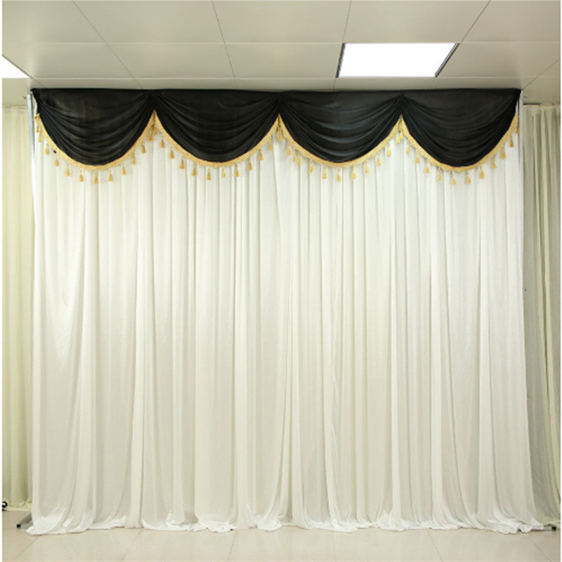 丧事幕布礼婚纱孝堂殡仪馆背景纱幔灵堂布黑白葬礼灵棚白事