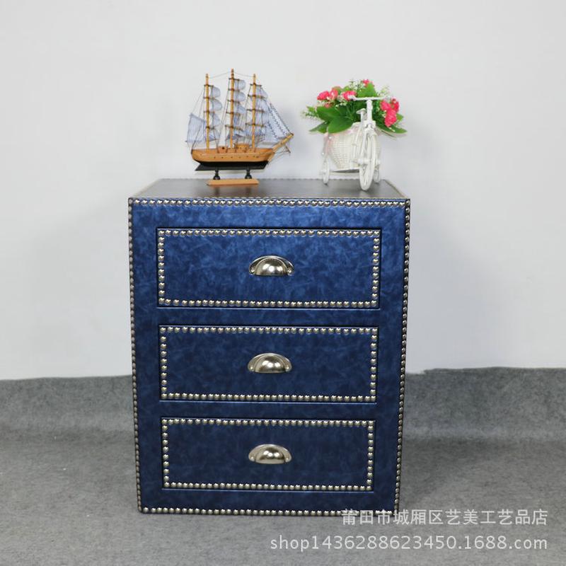 欧式复古边几地柜卧室迷你储藏柜简约现代小床头柜美式乡村收纳柜