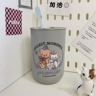 洗漱杯 简约漱口杯洗漱杯学生宿舍牙刷杯便携家用不锈钢杯子套装