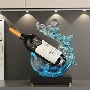 客厅酒柜风生水起红酒架摆件斜放高档餐边柜葡萄酒洋酒收纳展示架