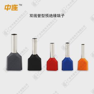 双线管型预绝缘端头1508紫铜鼻子耳连两进一出针型端子线中