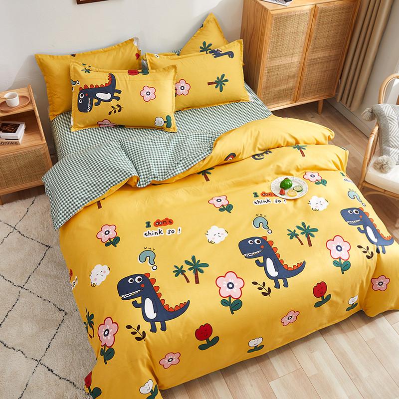 棉四件套加厚100全棉被套床单人学生宿舍床上用品2三件套床品4