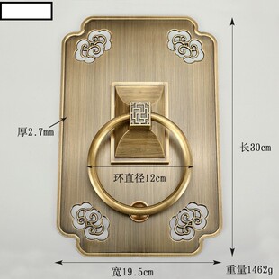 方形别墅大门中式仿古纯铜拉手复古大门门环实木家具大门拉环