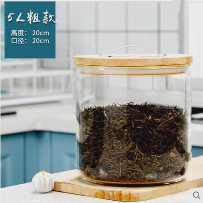 大容量透明玻璃陈皮储存罐带竹盖玻璃密封茶叶罐多规格收纳储物罐,家居饰品,储物罐,淘宝优惠券,粉丝福利购,淘宝优惠卷