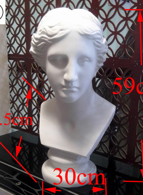 别墅酒店ins风格60cm胸像仿石膏维纳斯树脂头像雕塑欧式玄关摆件