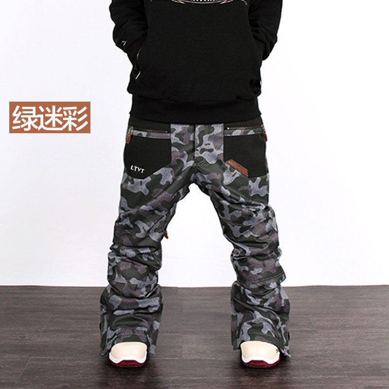 工厂直销情侣滑雪裤单板双板裤瘦版多色滑雪服棉夹防水男女雪裤
