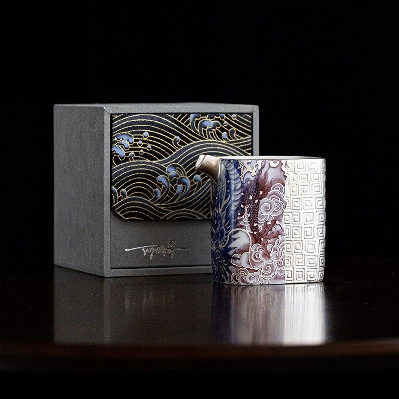 何赋森纯手工四方公杯鎏银公道杯茶海陶瓷茶道用品功夫茶具分茶器,餐饮具,公道杯,淘宝优惠券,粉丝福利购,淘宝优惠卷