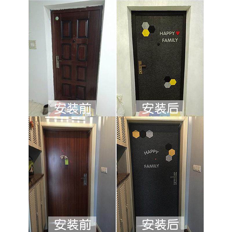 加厚北欧风格毛毡毡装饰自粘门贴防盗门木门装修门隔音