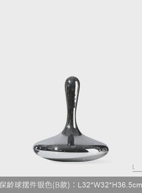 现代简约玻璃水滴保龄球造型客厅电视柜样板房间摆件软装饰品摆设