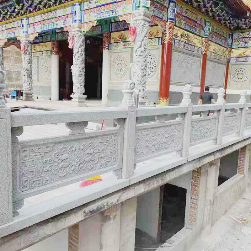 青石浮雕石雕栏杆河道石材护栏大桥河堤花岗岩石围栏护栏栏杆