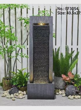 欧式轻奢流水喷泉现代客厅循环水景装饰品玄关招才落地加湿器摆件