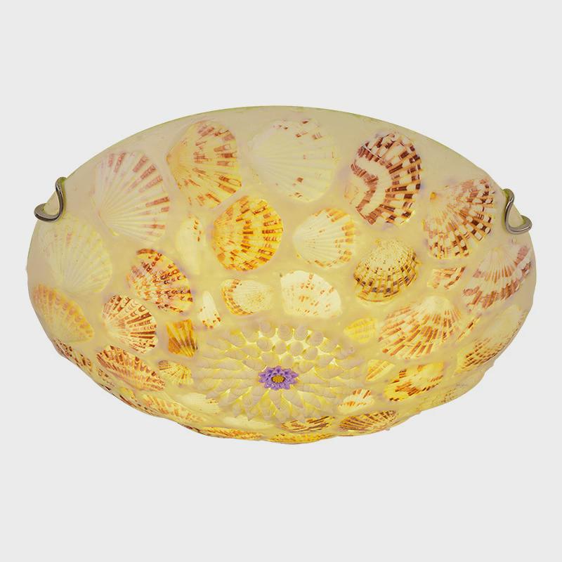 欧式田园卧室吸顶灯地中海简约客厅贝壳楼道玄关个性艺术书房灯饰