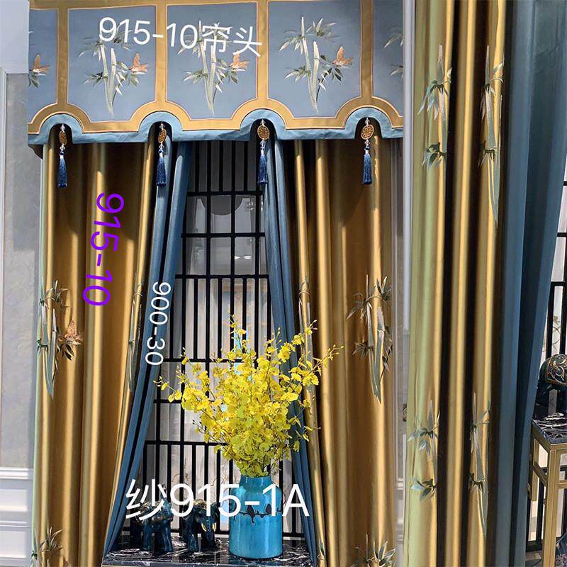 厂家供应美式拼接遮光加厚落地绒布窗帘别墅客厅卧室