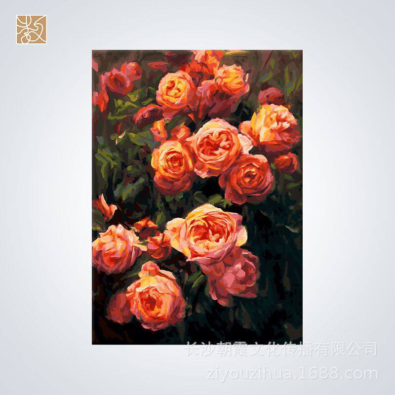 diy数字油画厂家直供数画大师花卉梵高名画向日葵批发系列装饰画