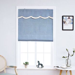 罗马帘免打孔北欧简约遮光卷帘百叶帘棉麻升窗帘成品