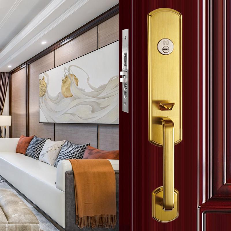 欧式大门锁别墅实木大门仿古美式把手执手门锁室内双开大门锁