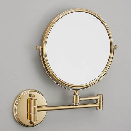 卫生间伸缩化妆镜双面镜子浴室免打孔美容镜放大壁挂式折叠推拉镜