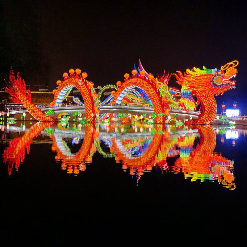 新年大型花灯中国龙造型户外防水不夜城灯笼元宵创意景区装饰摆件