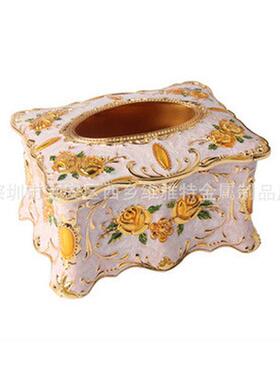 金属纸巾盒奢华家居客厅装饰摆件欧式餐纸盒ktv高档抽纸盒